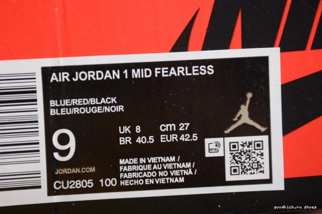 Air 1 Jordan Fearless the SE Mid CU2805-100 Blue Great 0704